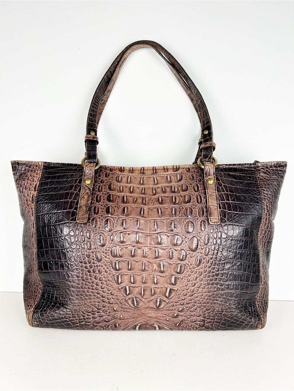 Brahmin Medium Asher Tote Toasted Barley Melbourne Brown Tan Leather Bag Purse - Picture 3 of 16